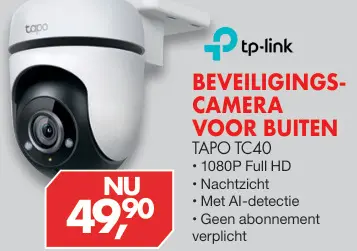 Aanbieding: Beveiligingscamera voor buiten Tapo TC40