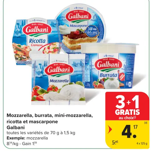 Offre: Mozzarella, burrata, mini-mozzarella, ricotta