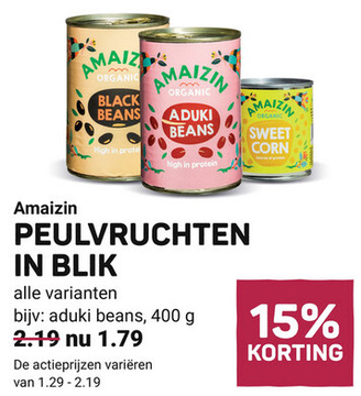 Aanbieding: Amaizin PEULVRUCHTEN IN BLIK