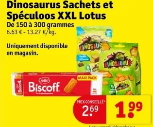 Offre: Dinosaurus Sachets et Spéculoos XXL