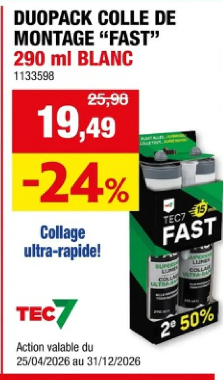 Offre: Duopack colle de montage "fast"