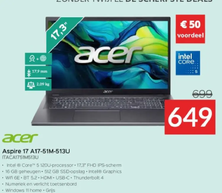 Promotie: Aspire 17 A17-51M-513U