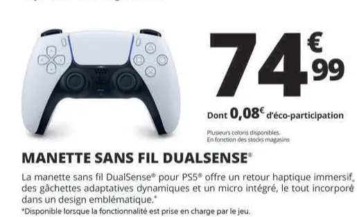 Offre: Manette sans fil DualSense