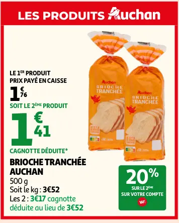 Promotie: Auchan Brioche Tranchée