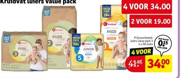 Aanbieding: Kruidvat luiers value pack