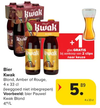 Aanbieding: Bier Kwak Blond, Amber of Rouge
