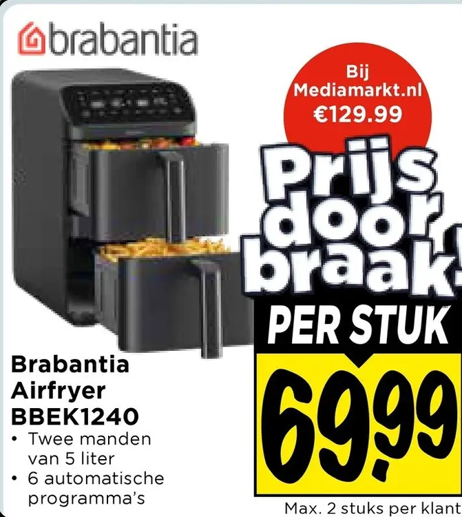 Aanbieding: Brabantia Airfryer BBEK1240