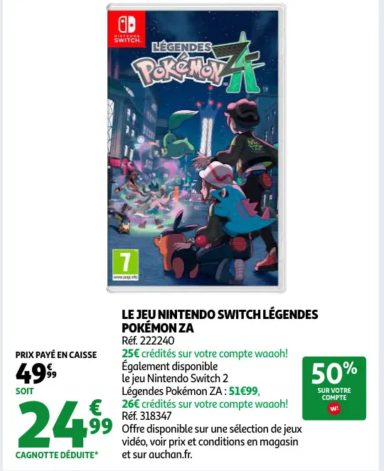 Offre: Le jeu Nintendo switch légendes pokémon za