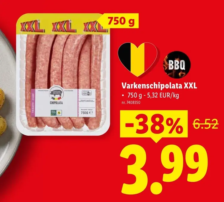 Promotie: Varkenschipolata XXL