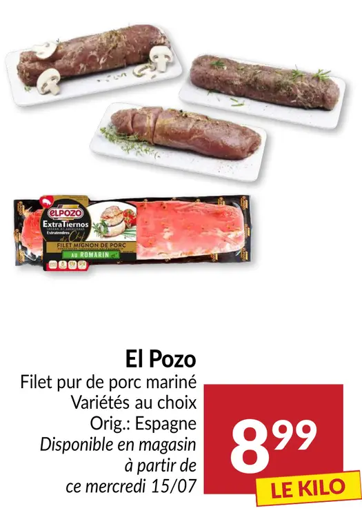 Offre: Filet pur de porc mariné