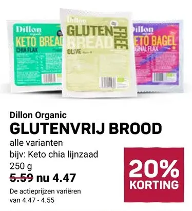 Aanbieding: Dillon Organic Glutenvrij brood