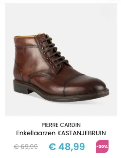 Promotie: Enkellaarzen KASTANJEBRUIN