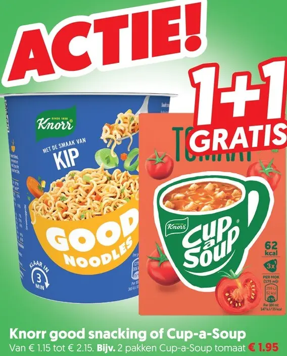 Aanbieding: Knorr good snacking of Cup-a-Soup