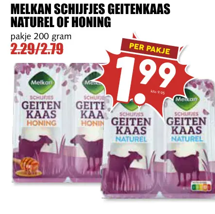 Aanbieding: Schijfjes geitenkaas naturel of honing