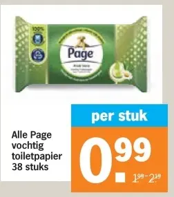 Aanbieding: Alle Page vochtig toiletpapier