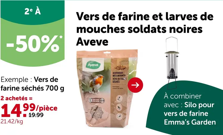 Offre: Vers de farine et larves de mouches soldats noires