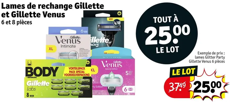 Offre: Lames de rechange Gillette et Gillette Venus