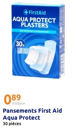 Offre: Pansements First Aid Aqua Protect