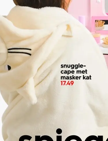 Aanbieding: snuggle-cape met masker kat