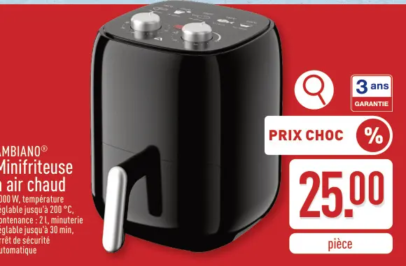 Offre: Minifriteuse à air chaud