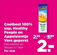 Aanbieding: 100% sap, Healthy People en Appelsientje Vers geperst 
