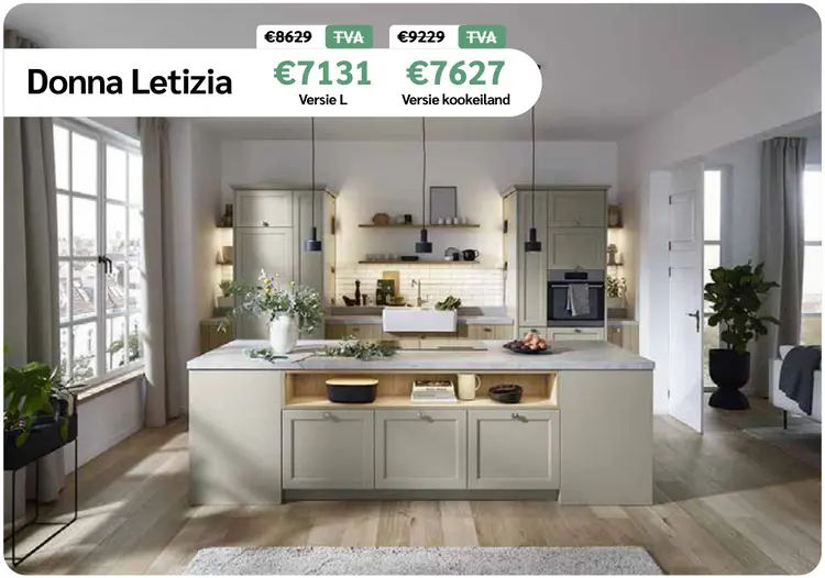 Promotie: Donna Letizia Keuken Versie L of Kookeiland