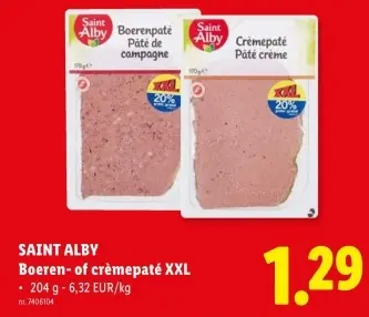 Promotie: Boeren- of crèmepaté XXL