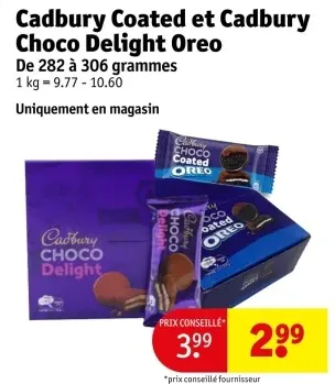 Offre: Cadbury Coated et Choco Delight Oreo
