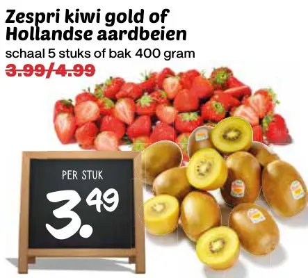 Aanbieding: Kiwi gold of Hollandse aardbeien