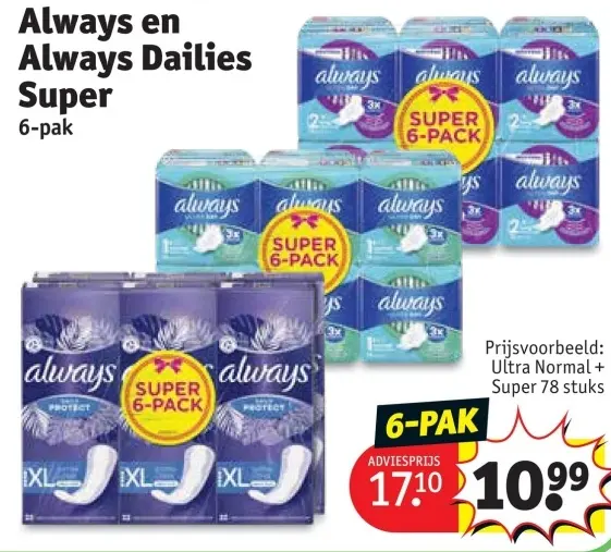 Promotie: Always en Always Dailies Super