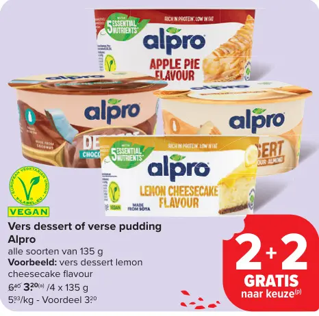 Aanbieding: Vers dessert of verse pudding