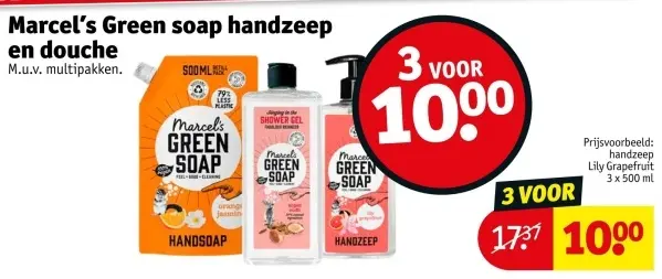 Aanbieding: Marcel's Green soap handzeep en douche
