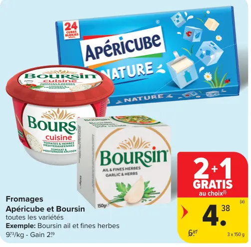 Offre: Fromages Apéricube et Boursin