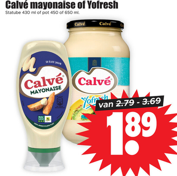 Aanbieding: Calvé mayonaise of Yofresh