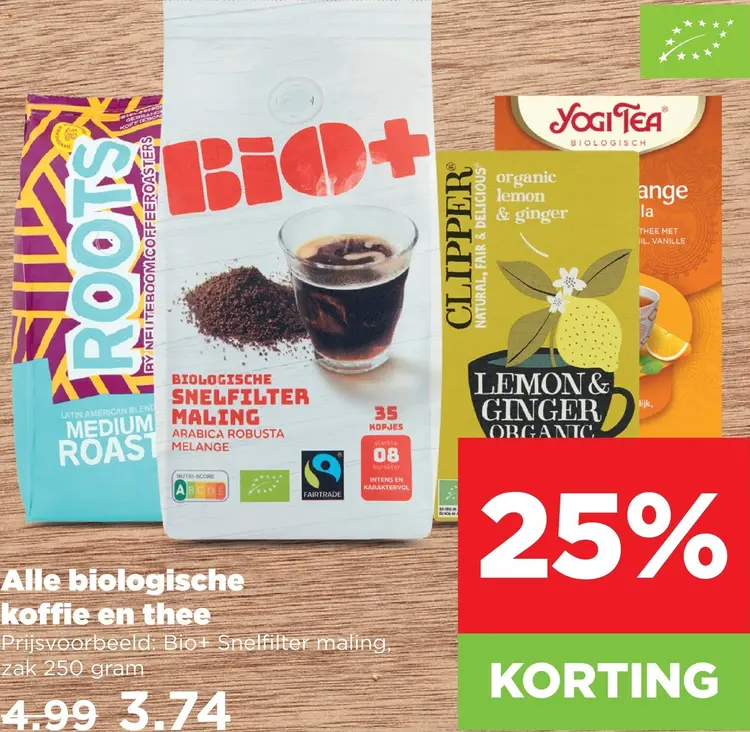 Aanbieding: Biologische koffie en thee