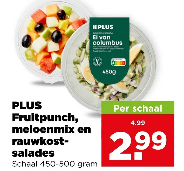Aanbieding: Fruitpunch, meloenmix en rauwkost-salades