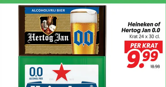 Aanbieding: Heineken of Hertog Jan 0.0