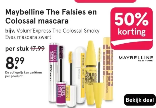 Aanbieding: Maybelline The Falsies en Colossal mascara