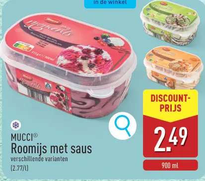 Promotie: Roomijs met saus