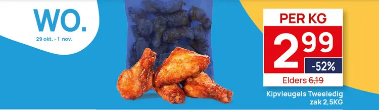 Aanbieding: Kipvleugels Tweeledig 2,5kg