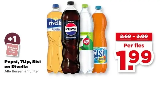 Aanbieding: Pepsi, 7Up, Sisi en Rivella