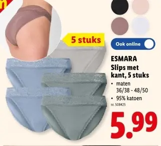 Promotie: Slips met kant