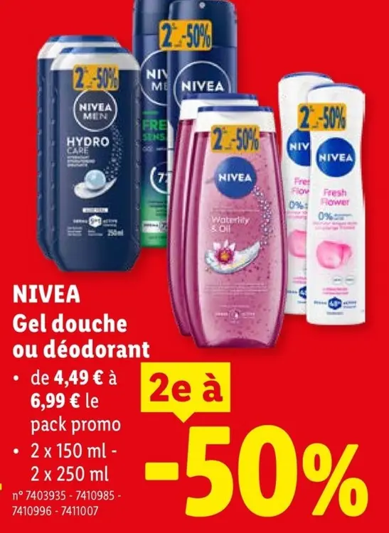 Offre: Gel douche ou déodorant