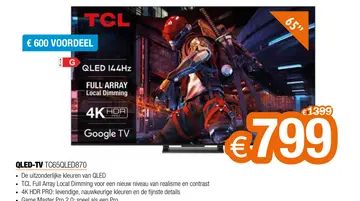 Aanbieding: Qled-tv tc65qled870
