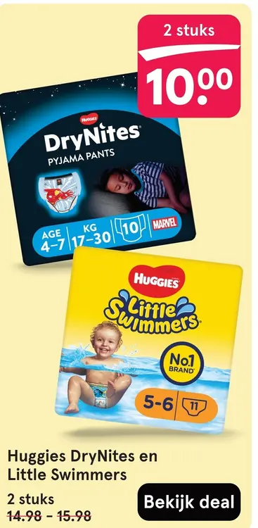 Aanbieding: Huggies DryNites en Little Swimmers