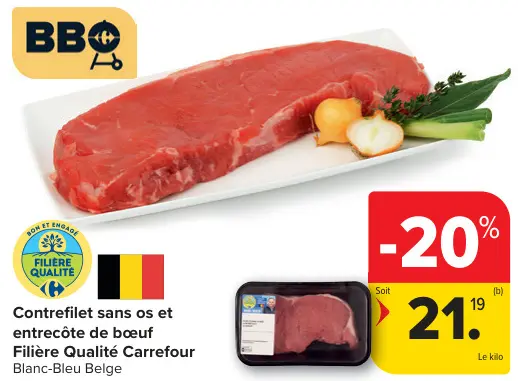 Offre: Contrefilet sans os et entrecôte de bœuf
