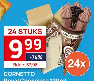 Aanbieding: Cornetto Royal Chocolat   24x120ml