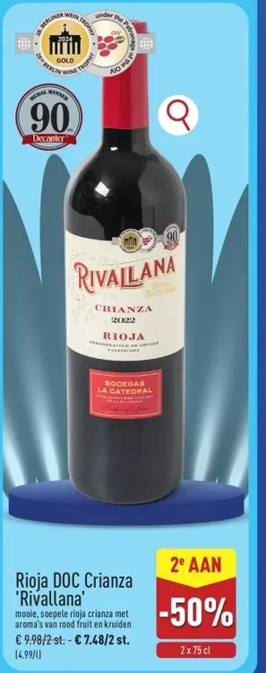 Promotie: Rioja DOC Crianza 'Rivallana'