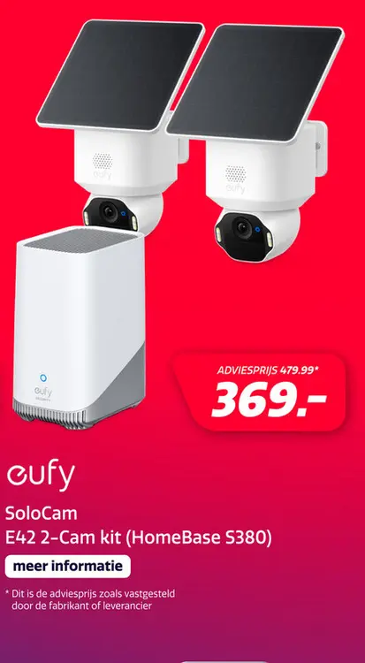 Aanbieding: Eufy 2x SoloCam E42 + Homebase 3