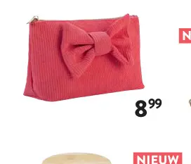 Promotie: Roze make-up tasje met strik